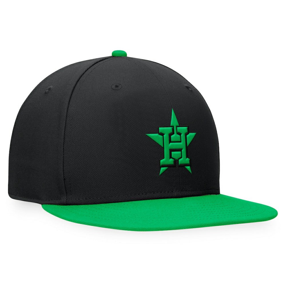 Houston Astros Lucky Snapback Hat - Black/Kelly Green