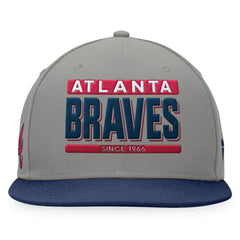 Atlanta Braves Line Drive Two-Tone Snapback Hat - Gray/Navy