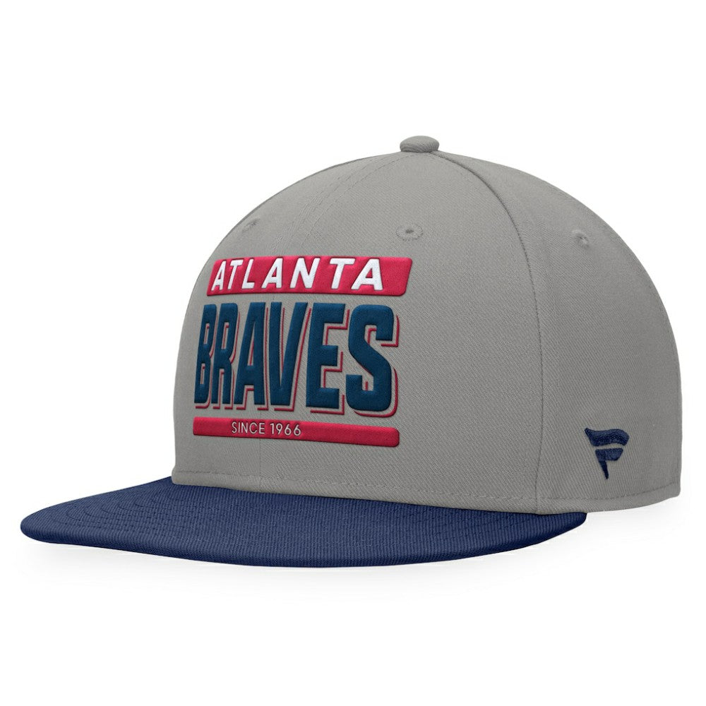 Atlanta Braves Line Drive Two-Tone Snapback Hat - Gray/Navy