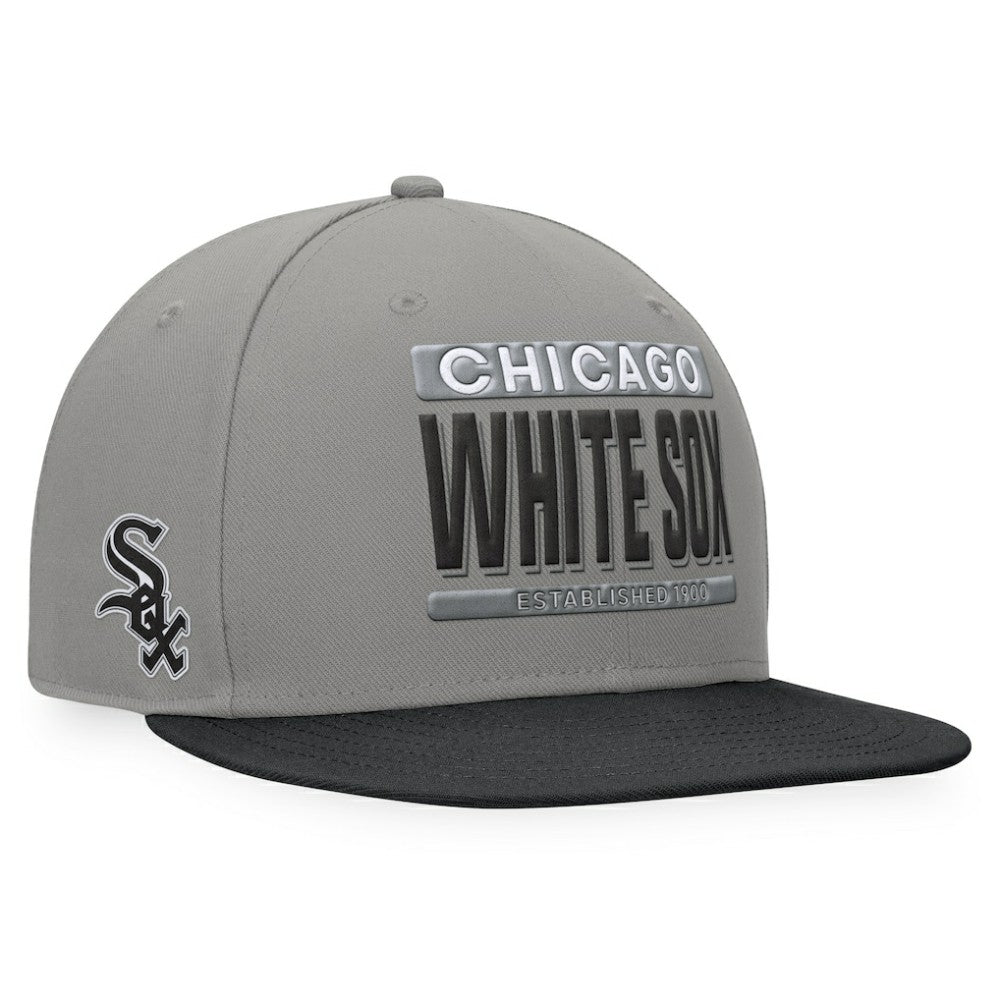Chicago White Sox Line Drive Two-Tone Snapback Hat - Gray/Black