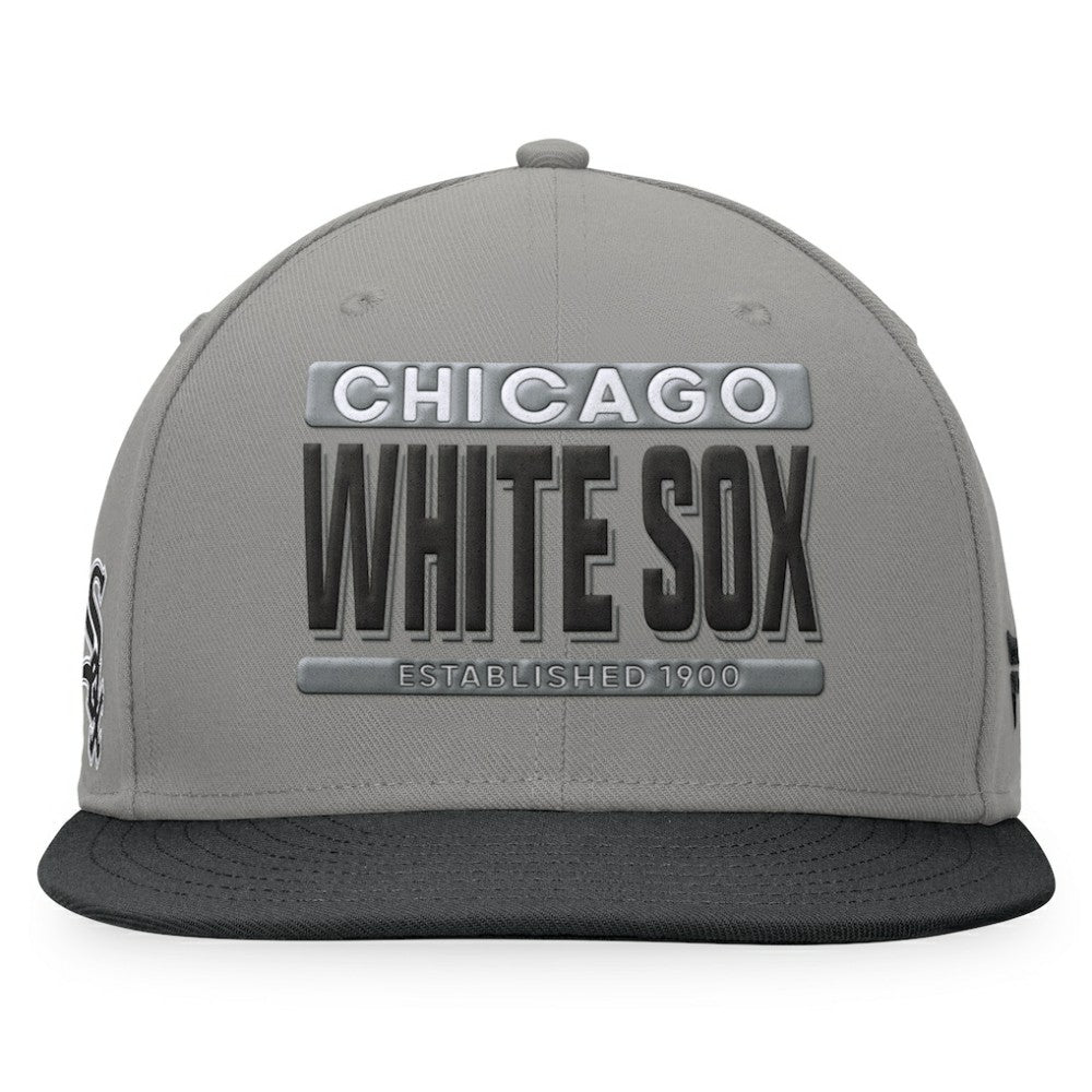 Chicago White Sox Line Drive Two-Tone Snapback Hat - Gray/Black
