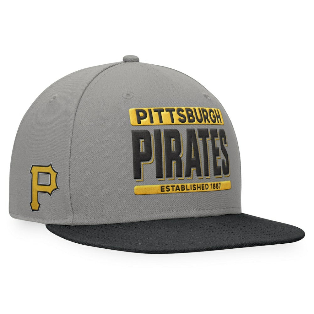 Pittsburgh Pirates Line Drive Two-Tone Snapback Hat - Gray/Black