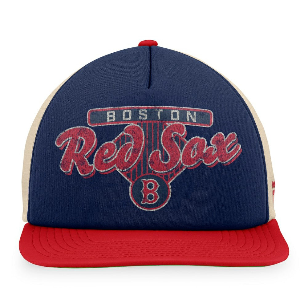 Boston Red Sox Cooperstown Collection Talley Foam Trucker Snapback Hat - Navy/Red