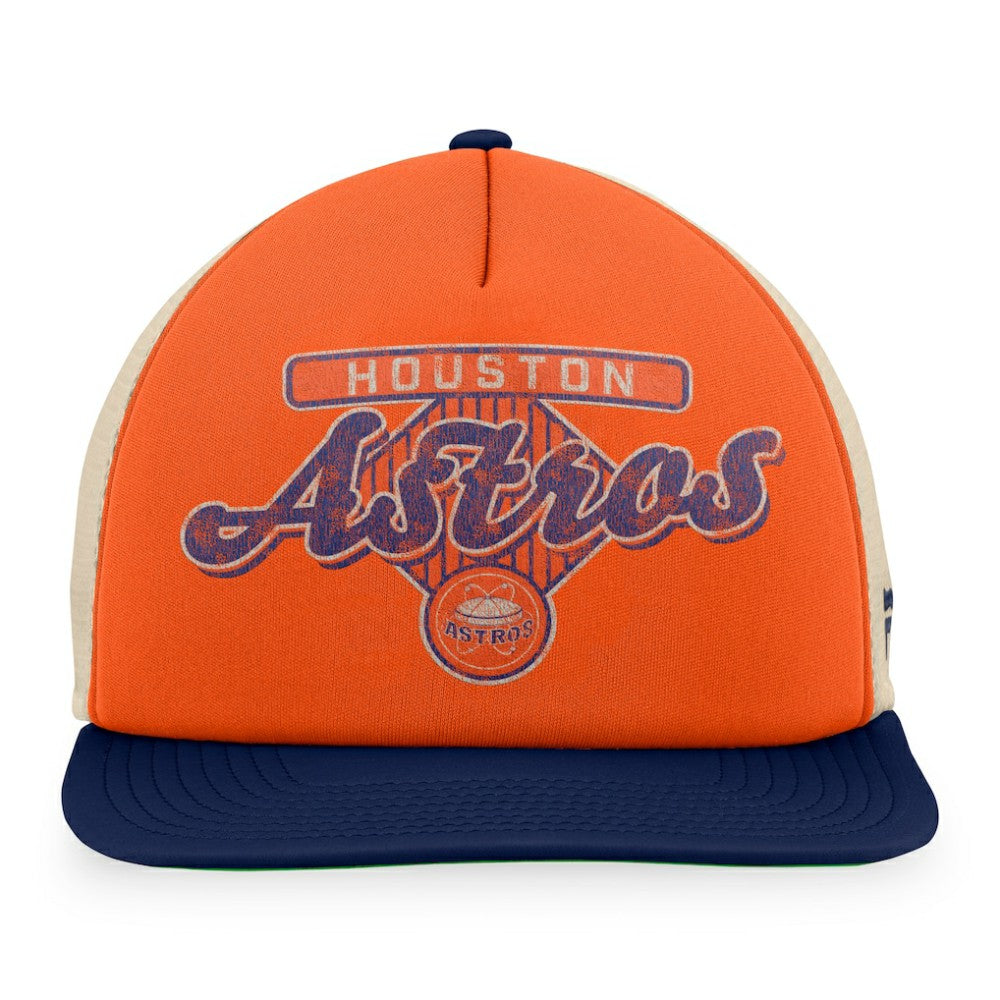 Houston Astros Cooperstown Collection Talley Foam Trucker Snapback Hat - Orange/Navy