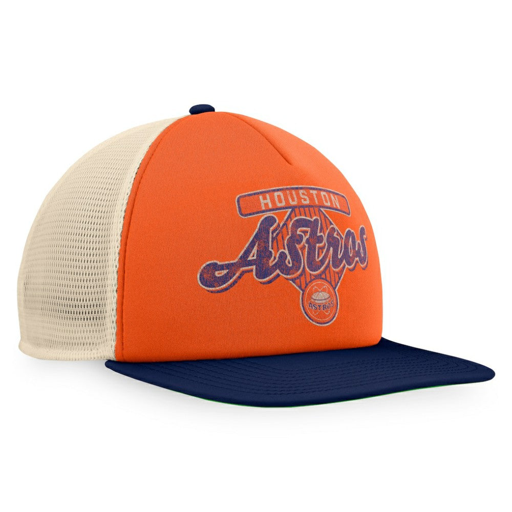 Houston Astros Cooperstown Collection Talley Foam Trucker Snapback Hat - Orange/Navy