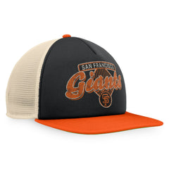 San Francisco Giants Cooperstown Collection Talley Foam Trucker Snapback Hat - Black/Orange