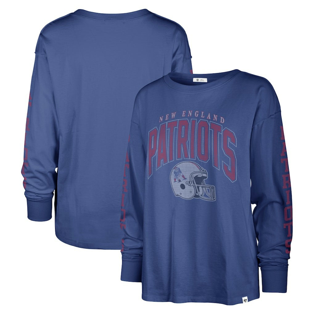 New England Patriots '47 Women's Tom Cat Lightweight Long Sleeve T-Shirt - Royal discount