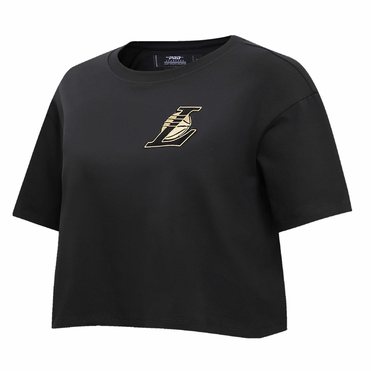 Los Angeles Lakers Pro Standard Women's Holiday Glam Boxy T-Shirt - Black on sale