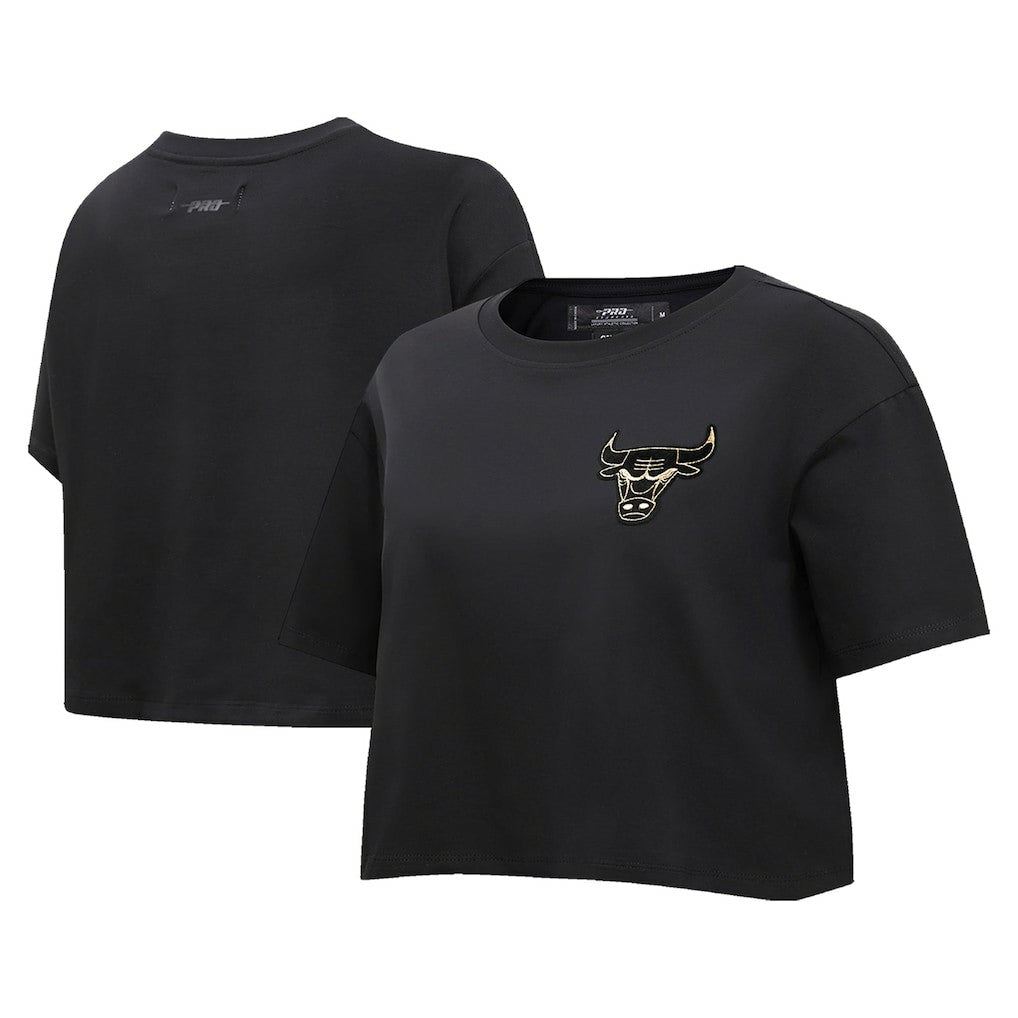 Chicago Bulls Pro Standard Women's Holiday Glam Boxy T-Shirt sale - Black on sale