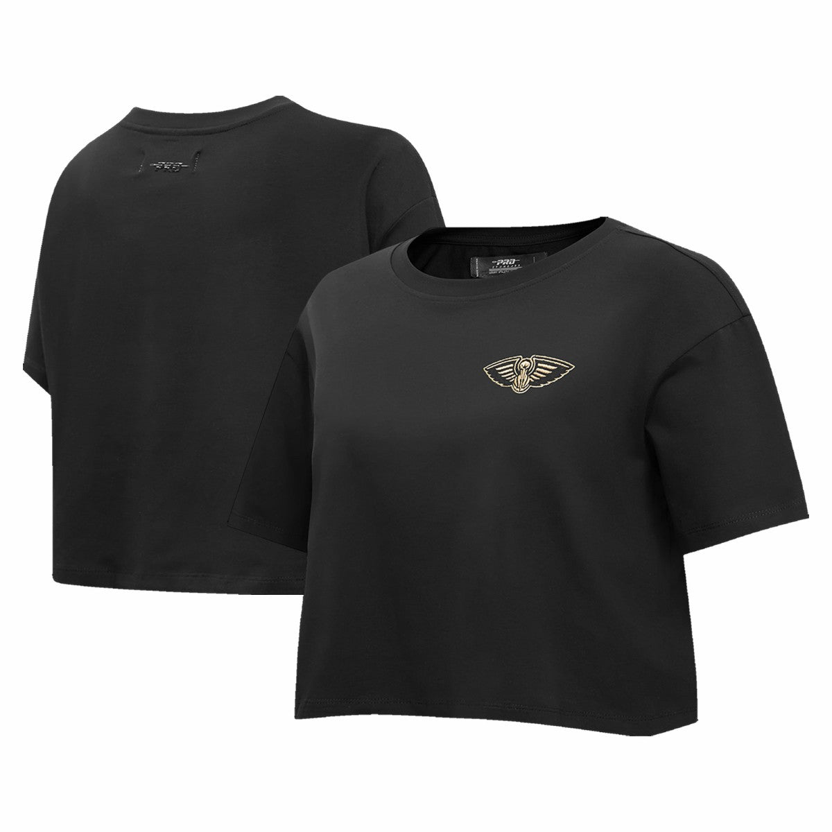 New Orleans Pelicans Pro Standard Women's Holiday Glam Boxy T-Shirt - Black for sale