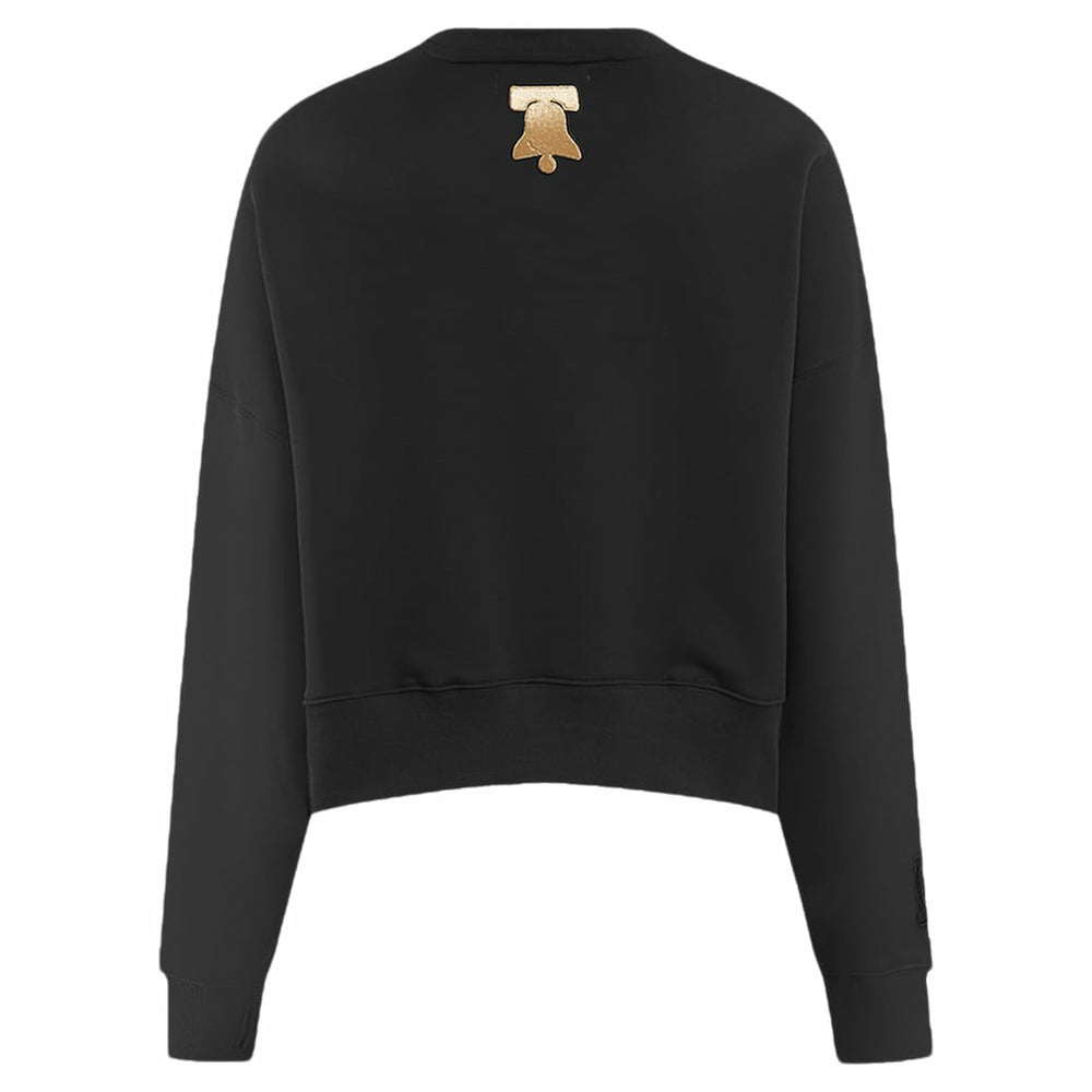 Philadelphia 76ers Pro Standard Women's Glam Cropped Pullover Sweatshirt - Black for sale