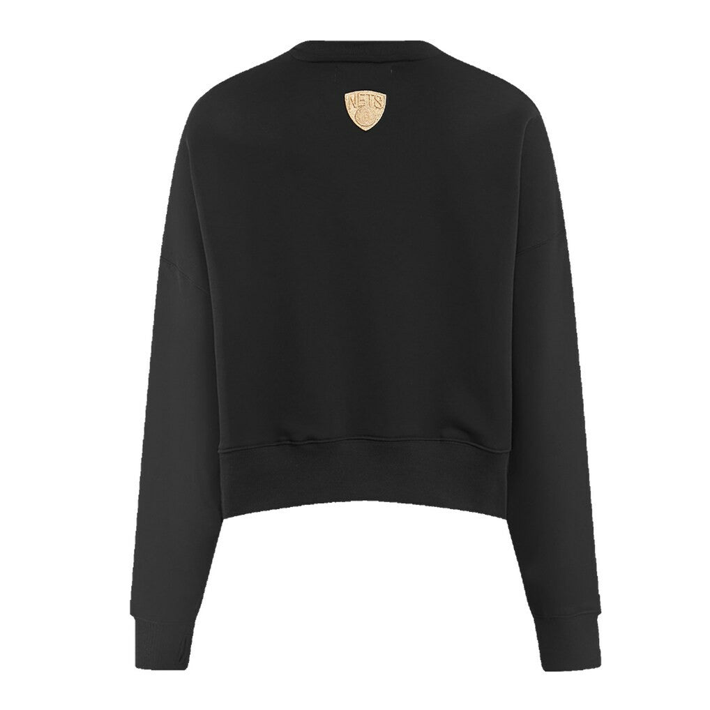 Brooklyn Nets Pro Standard Women's Glam Cropped Pullover Sweatshirt - Black shop