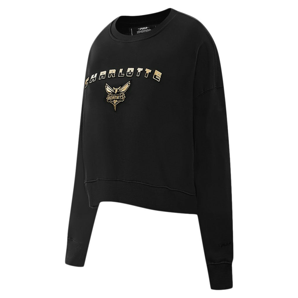 Charlotte Hornets Pro Standard Women's Glam Cropped Pullover Sweatshirt - Black online