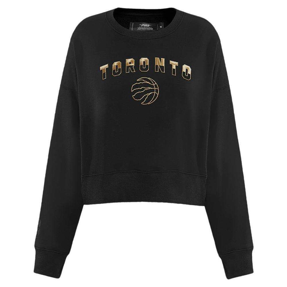 Toronto Raptors Pro Standard Women's Glam Cropped Pullover Sweatshirt - Black on sale