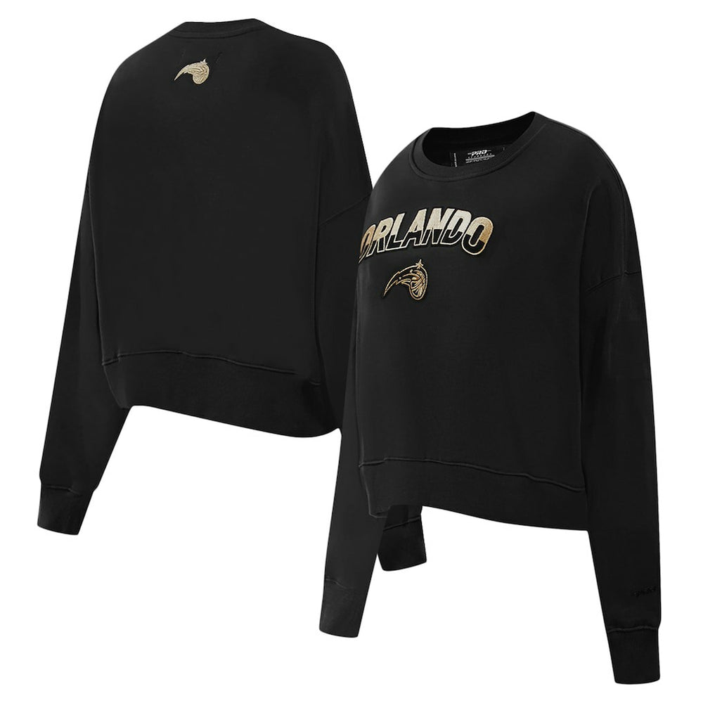 Orlando Magic Pro Standard Women's Glam Cropped Pullover Sweatshirt - Black cheap