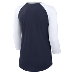 Dallas Cowboys Women's Knockout Arch Raglan Tri-Blend 3/4-Sleeve T-Shirt - Navy/White | Nike sale
