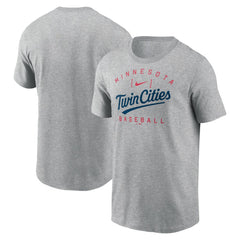 Minnesota Twins Home Team Athletic Arch T-Shirt - Heather Gray | Nike