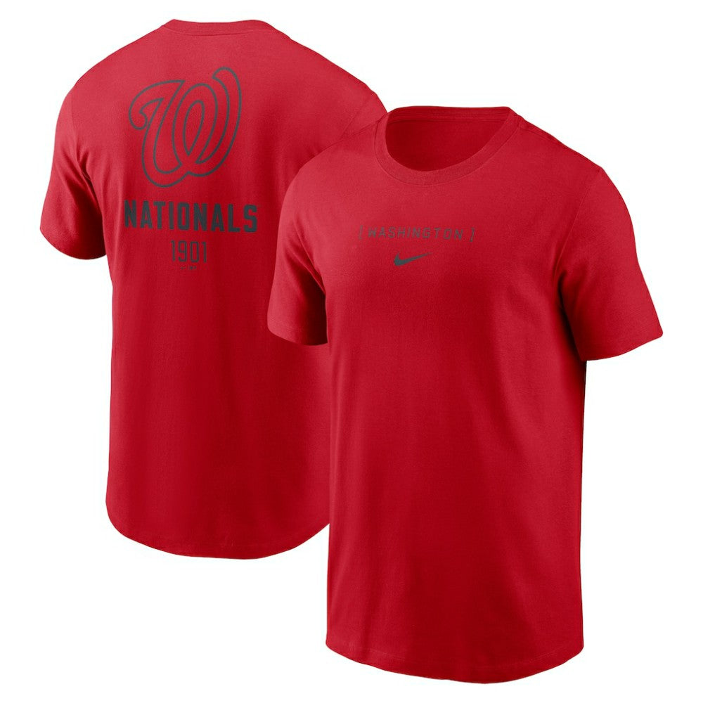 Washington Nationals Large Logo Back Stack T-Shirt - Red | Nike