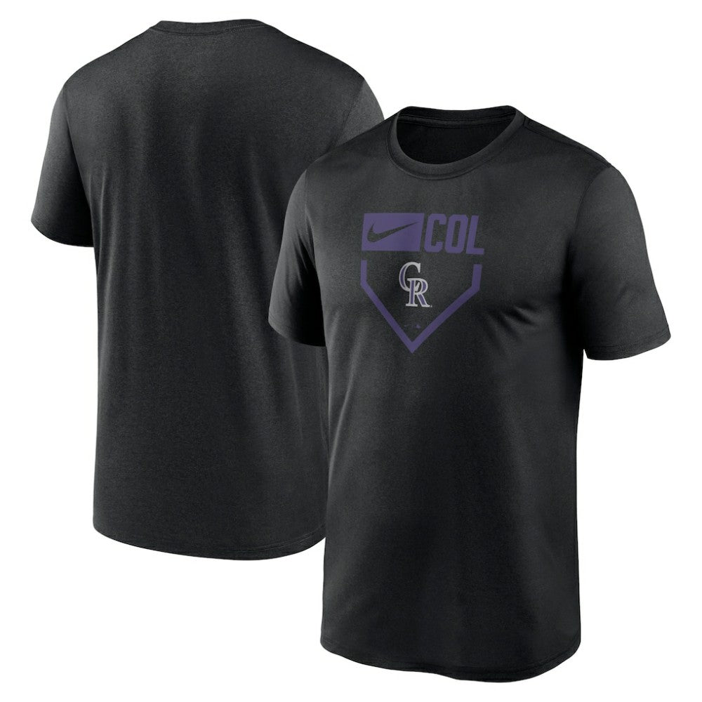 Colorado Rockies Home Plate Icon Legend Performance T-Shirt - Black | Nike