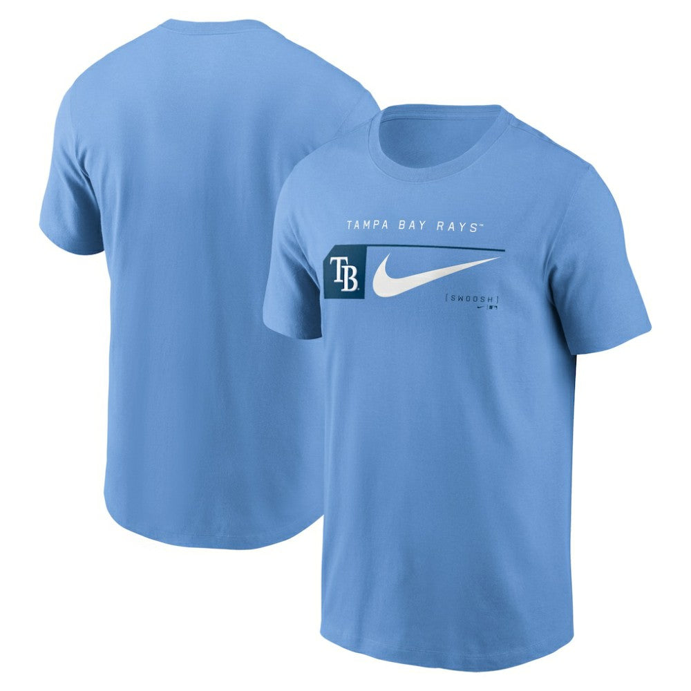 Tampa Bay Rays Team Swoosh Lockup T-Shirt - Light Blue | Nike