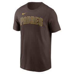 San Diego Padres Fuse Wordmark T-Shirt - Brown | Nike