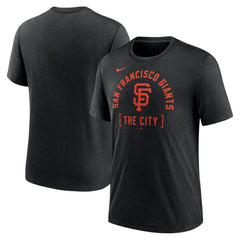 San Francisco Giants Swing Big Tri-Blend T-Shirt - Heather Black | Nike