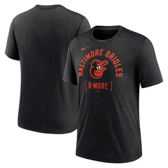 Baltimore Orioles Swing Big Tri-Blend T-Shirt - Heather Black | Nike