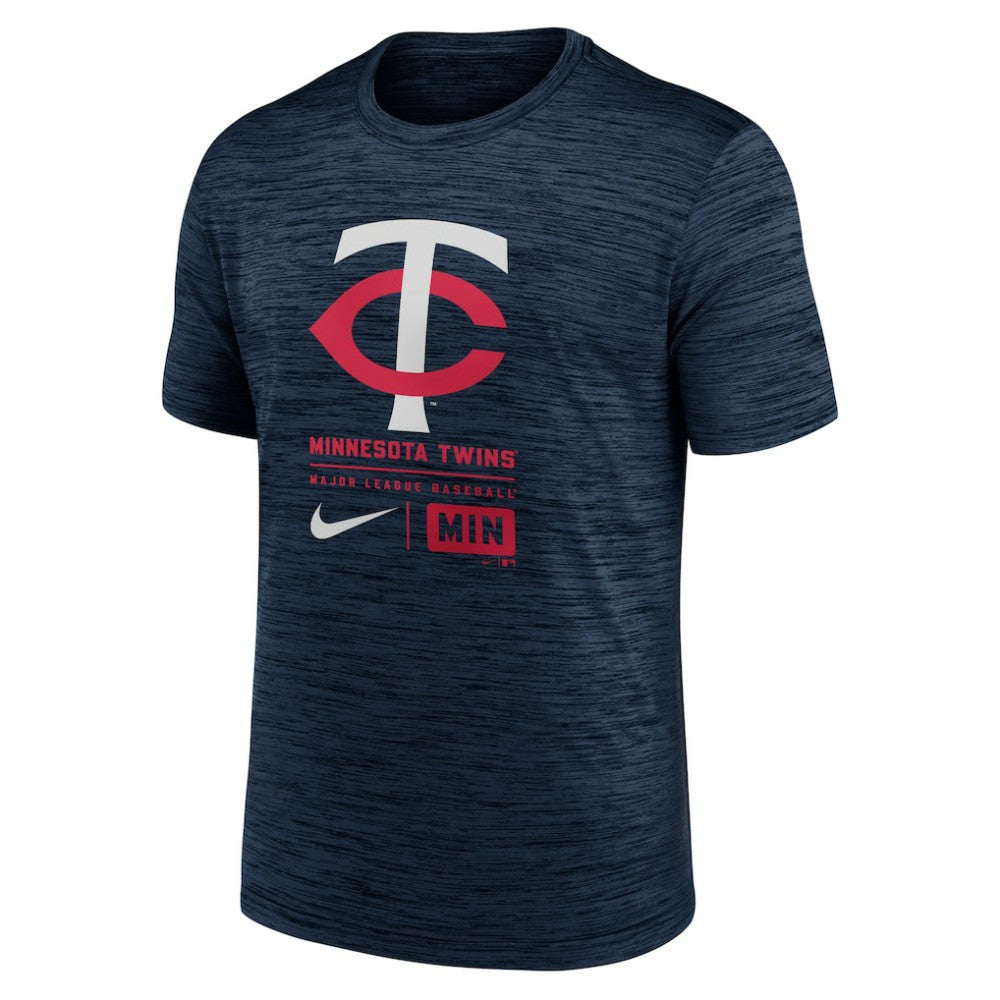 Minnesota Twins Large Logo Velocity T-Shirt - Navy | Nike