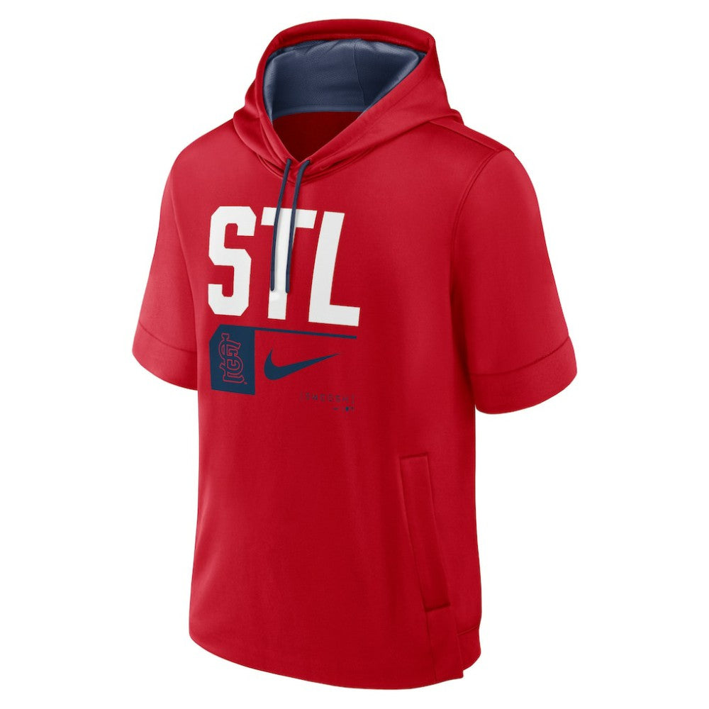 St. Louis Cardinals Tri Code Lockup Short Sleeve Pullover Hoodie - Red | Nike