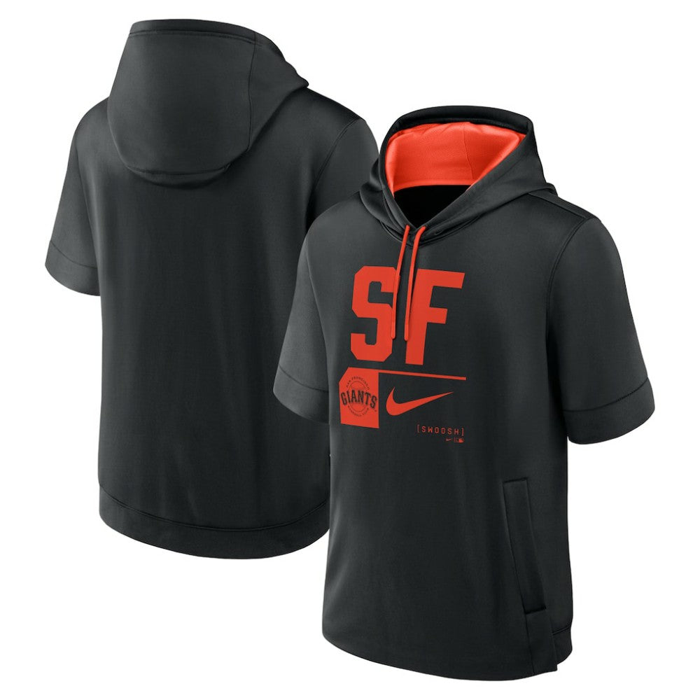 San Francisco Giants Tri Code Lockup Short Sleeve Pullover Hoodie - Black | Nike