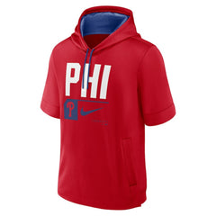 Philadelphia Phillies Tri Code Lockup Short Sleeve Pullover Hoodie - Red | Nike