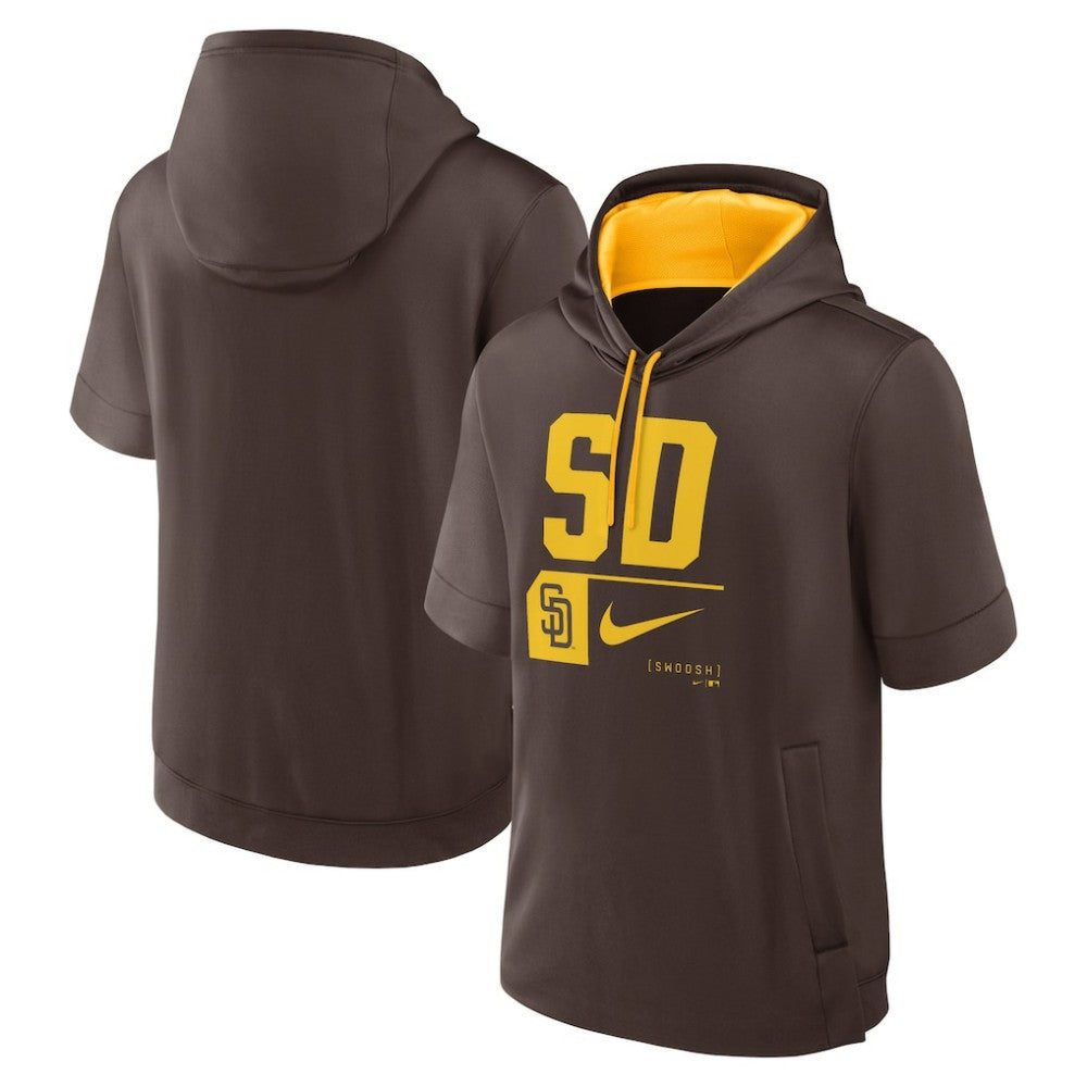 San Diego Padres Tri Code Lockup Short Sleeve Pullover Hoodie - Brown | Nike