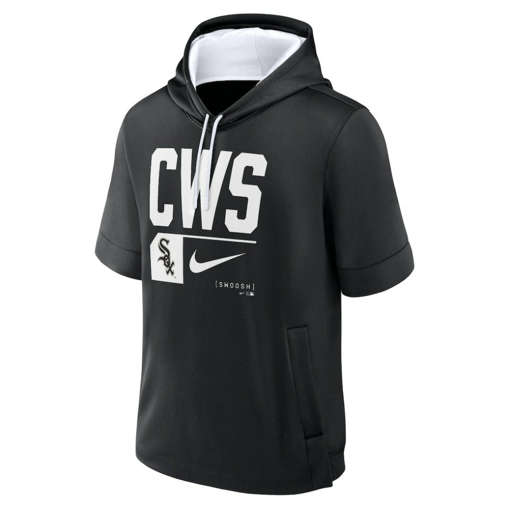 Chicago White Sox Tri Code Lockup Short Sleeve Pullover Hoodie - Black | Nike