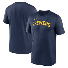 Milwaukee Brewers Legend Fuse Wordmark T-Shirt  - Navy | Nike