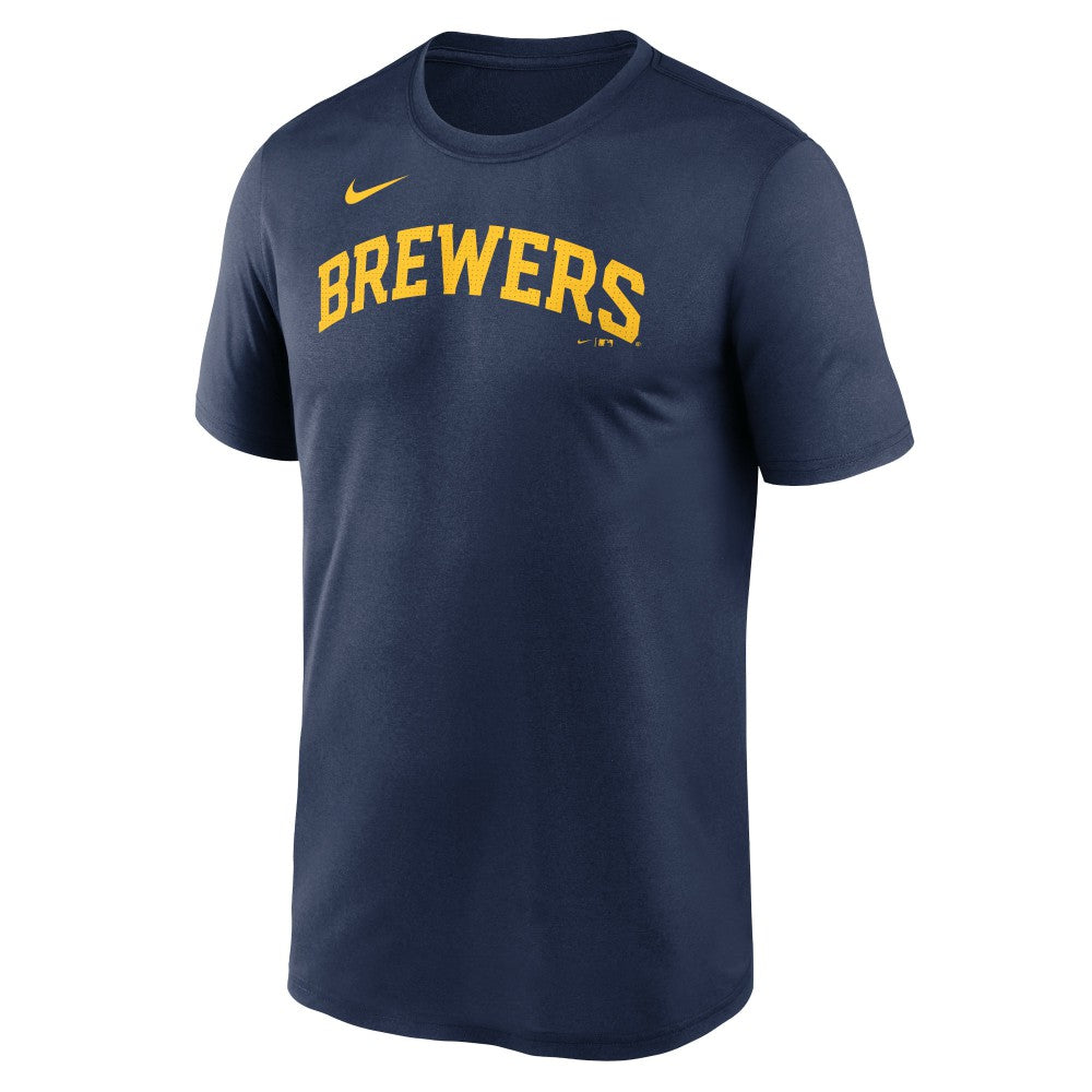 Milwaukee Brewers Legend Fuse Wordmark T-Shirt  - Navy | Nike