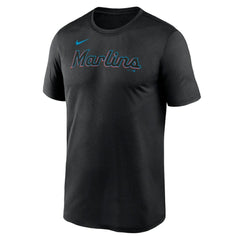 Miami Marlins Legend Fuse Wordmark T-Shirt  - Black | Nike
