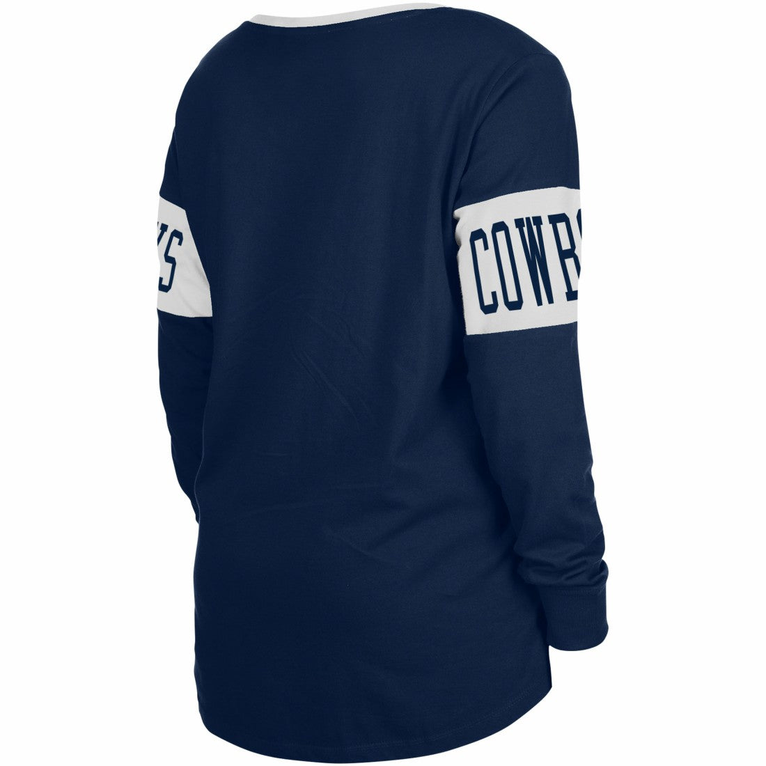 Dallas Cowboys New Era Women's Lace-Up Notch Neck Long Sleeve T-Shirt - Navy cheap