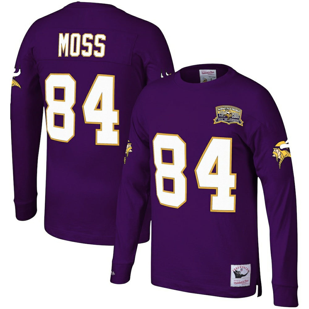Randy Moss Minnesota Vikings Big & Tall Retired Player Name & Number Long Sleeve Top - Purple for sale