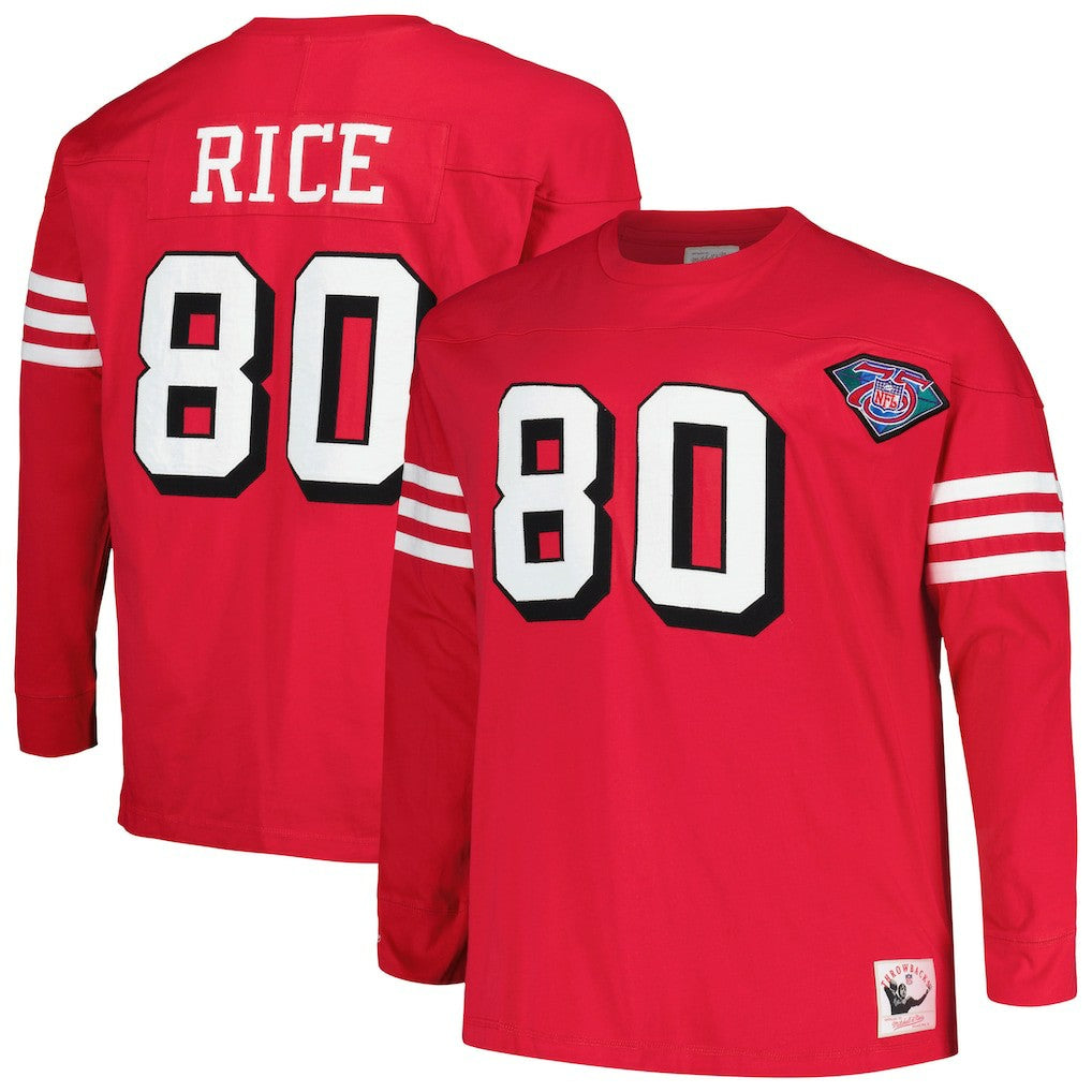 Jerry Rice San Francisco 49ers Big & Tall Cut & Sew Player Name & Number Long Sleeve T-Shirt - Scarlet for sale