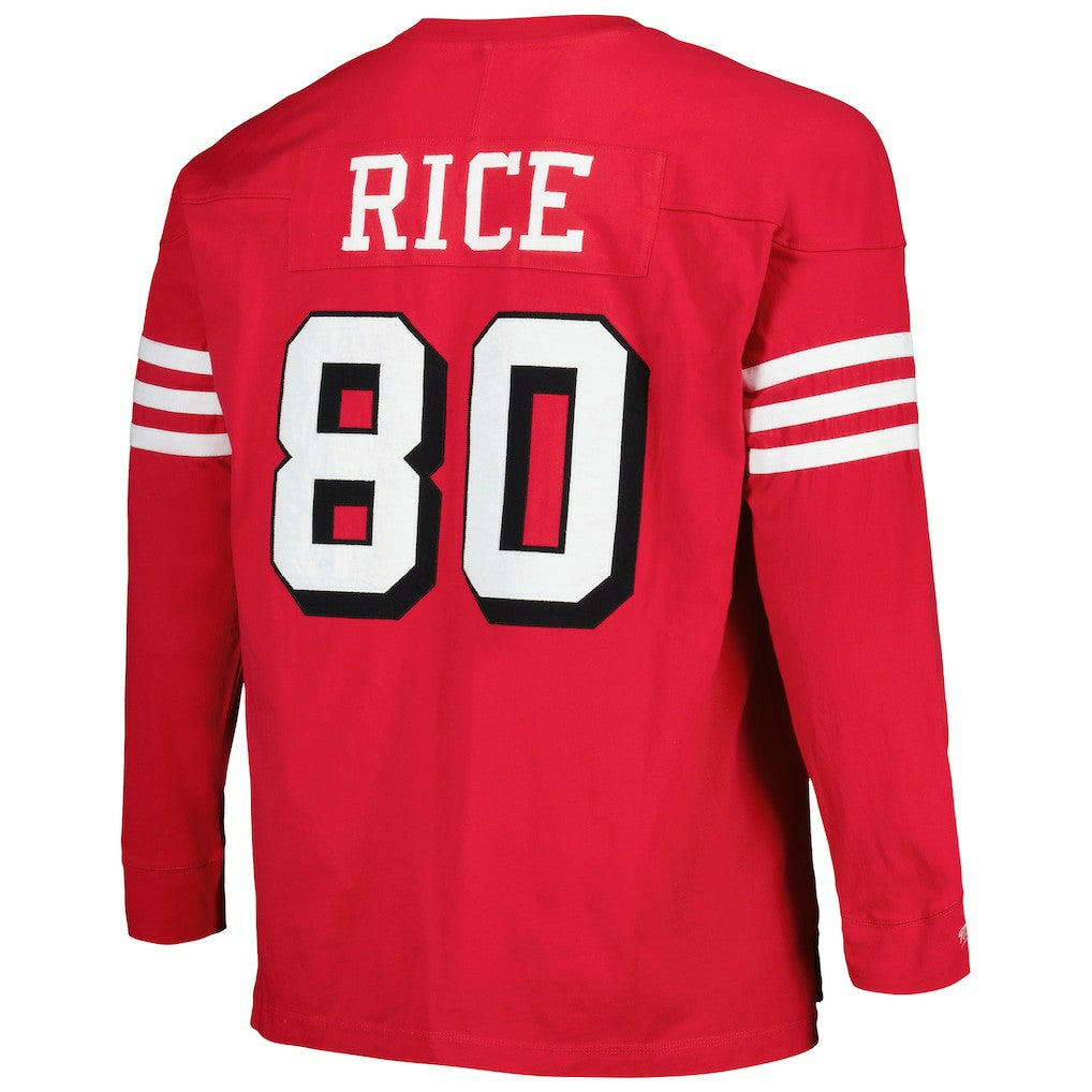 Jerry Rice San Francisco 49ers Big & Tall Cut & Sew Player Name & Number Long Sleeve T-Shirt - Scarlet for sale