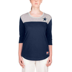 Dallas Cowboys New Era Women's 3/4 Sleeve T-Shirt - Navy outlet