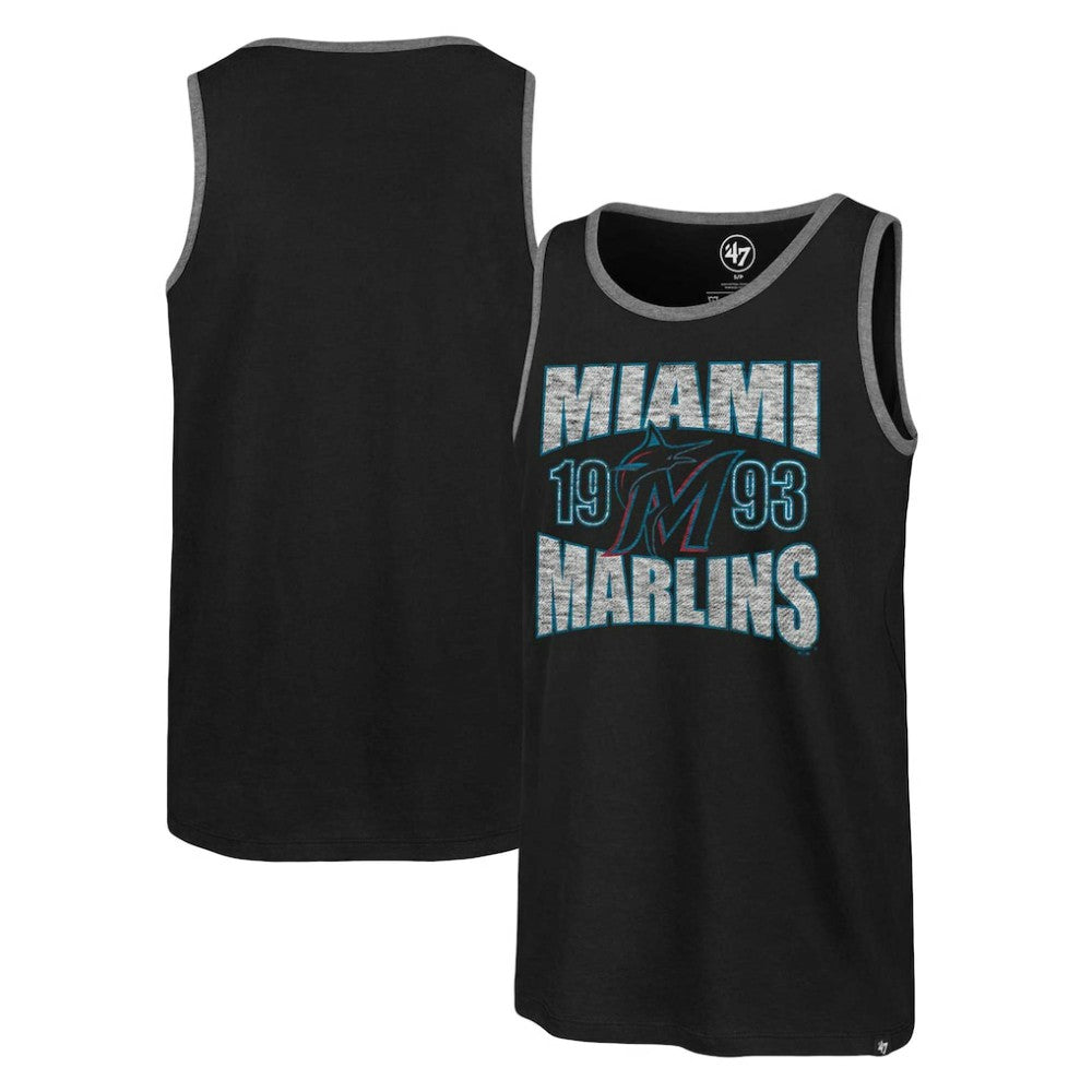 Miami Marlins Upload Franklin Tank Top - Black | 47 brand