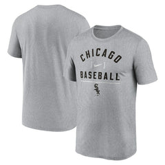 Chicago White Sox Arch Baseball Stack Performance T-Shirt - Heather Charcoal | Nike