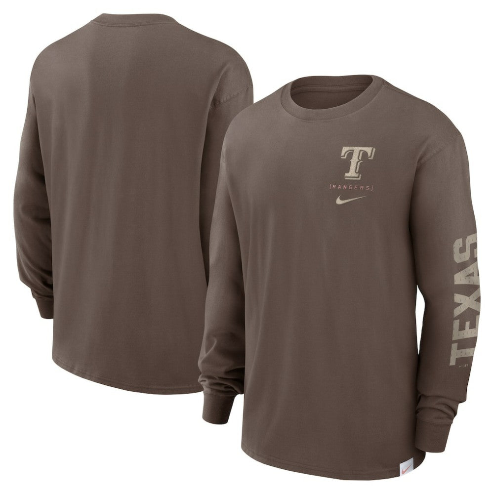 Texas Rangers Statement Max90 Long Sleeve T-Shirt - Light Brown | Nike