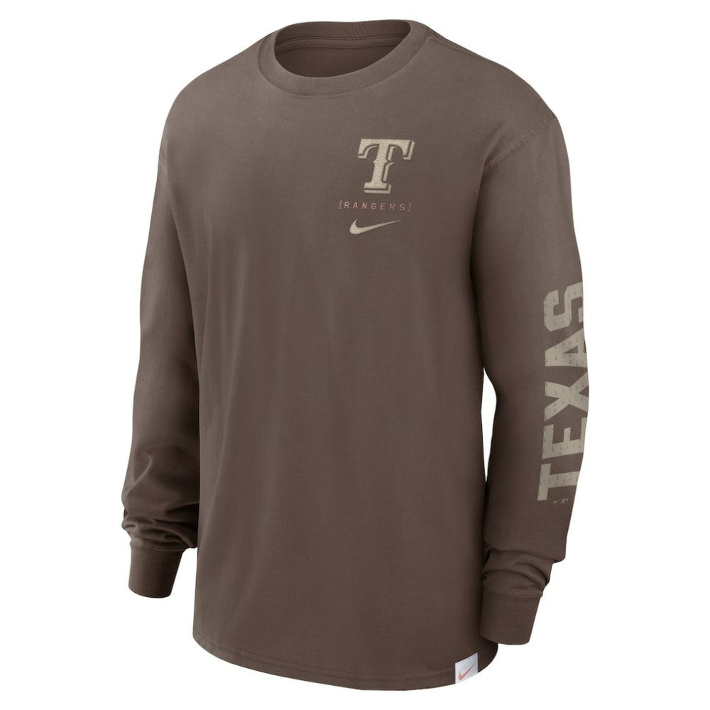 Texas Rangers Statement Max90 Long Sleeve T-Shirt - Light Brown | Nike