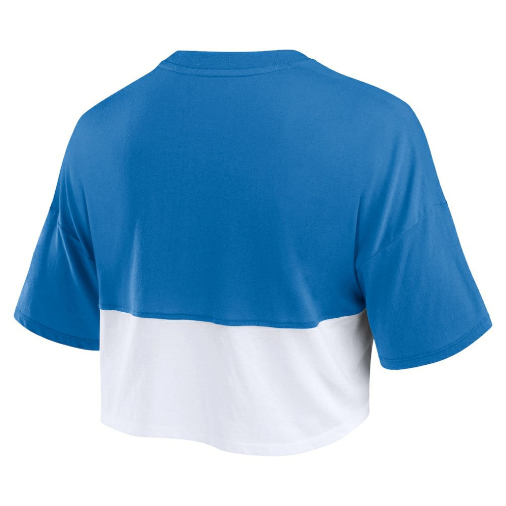 Los Angeles Dodgers Women's Color Split Boxy Cropped T-Shirt - Royal/White