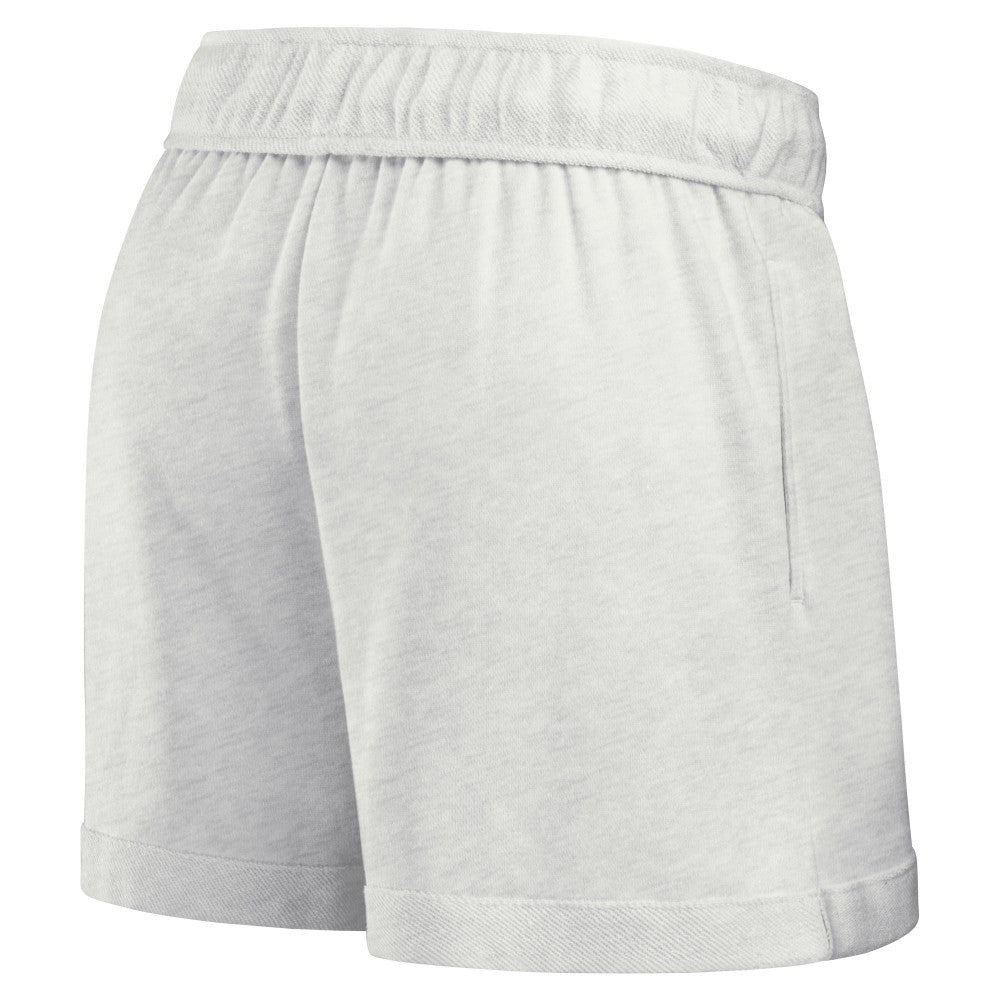 Los Angeles Dodgers Women's Oversized Badge Lounge Shorts - Oatmeal