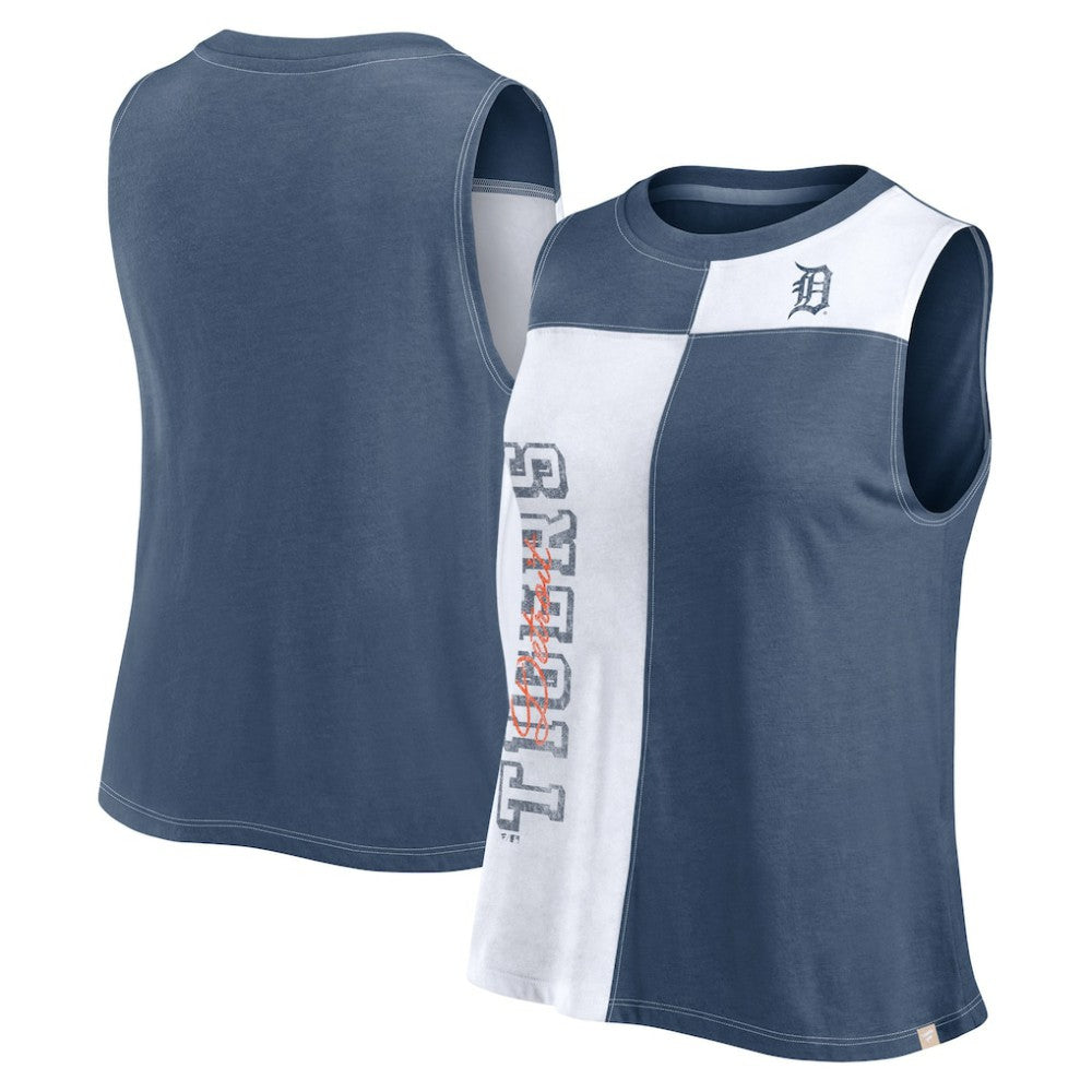 Detroit Tigers Women's Color-Block Tank Top - Navy/White