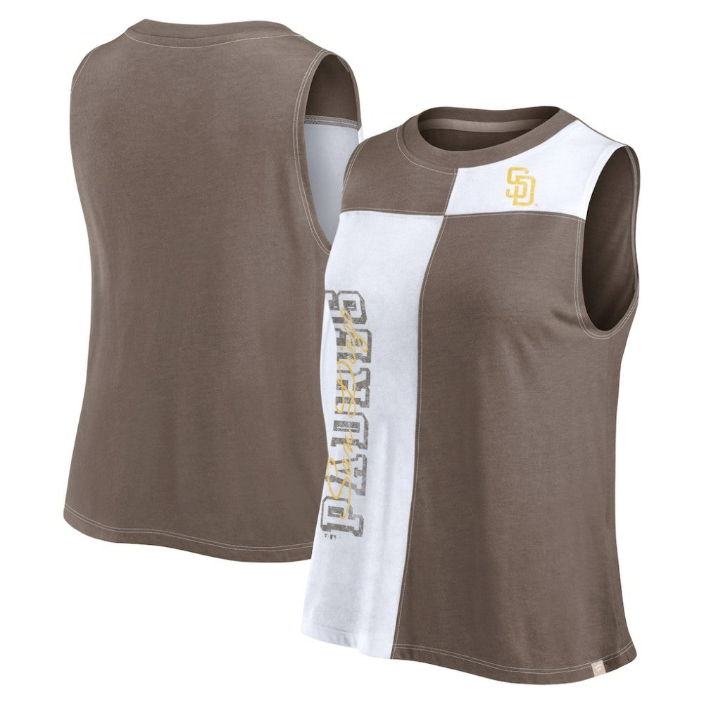 San Diego Padres Women's Color-Block Tank Top - Brown/White