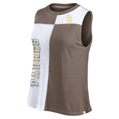 San Diego Padres Women's Color-Block Tank Top - Brown/White